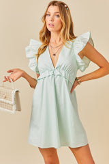 Light Gray Ruffle Mini Dress dress