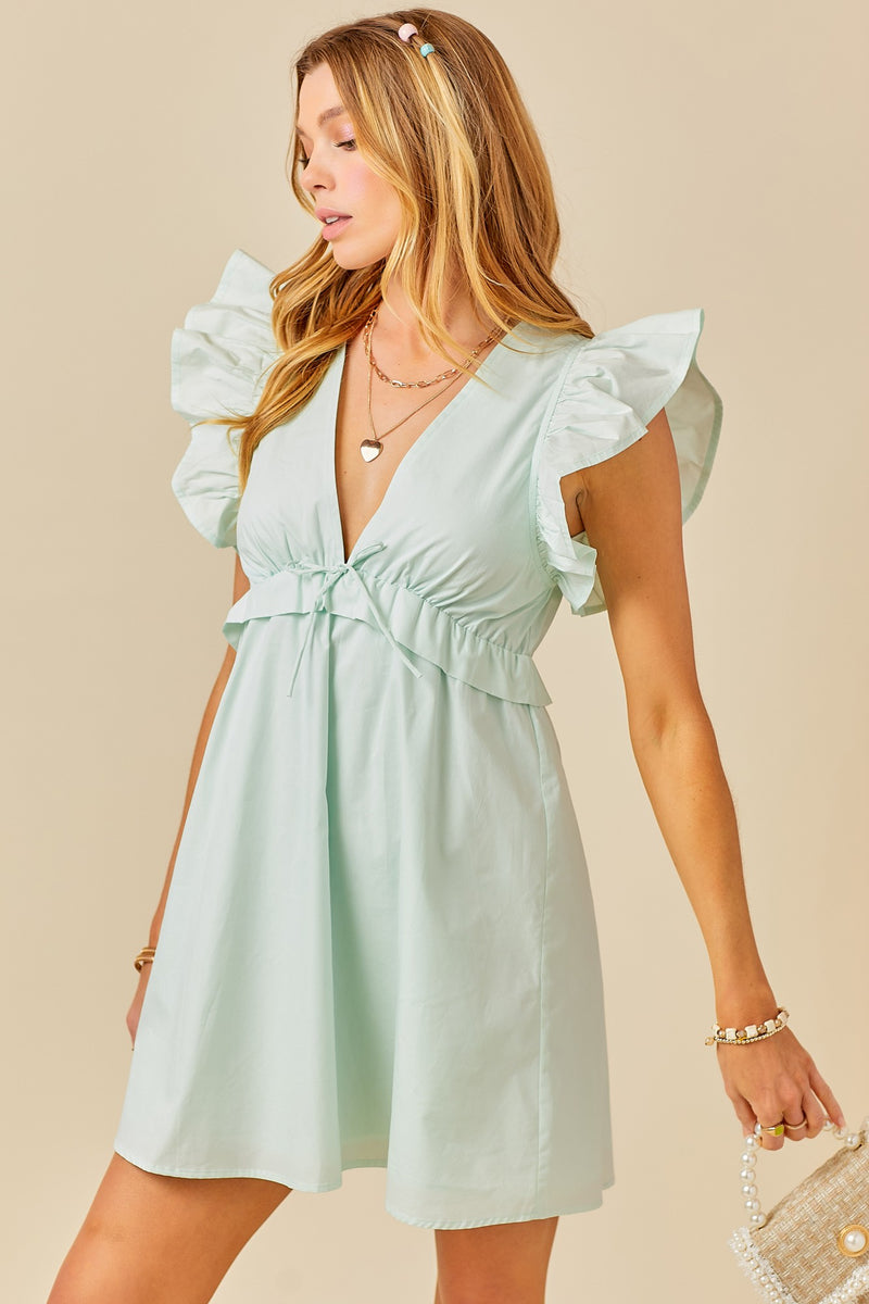 Gray Ruffle Mini Dress dress