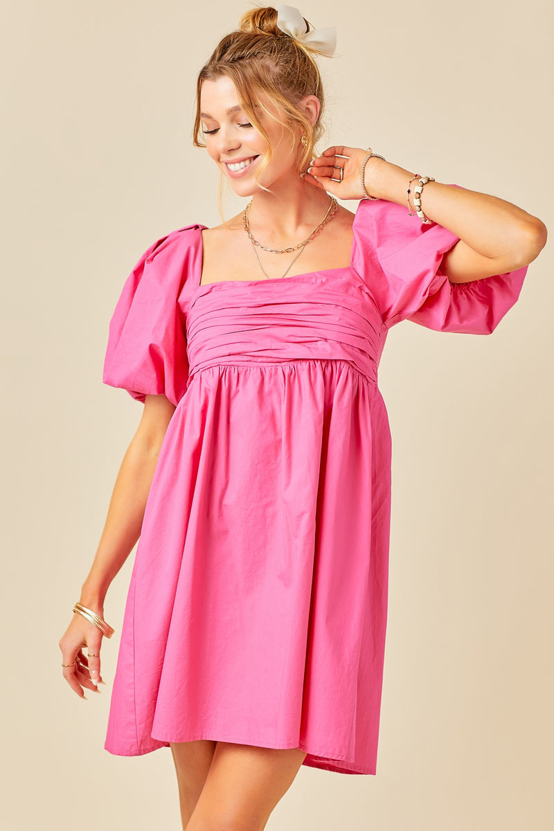 Light Pink Emily Puff Sleeve Dress Mini Dress
