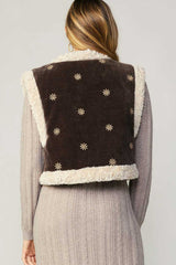 Dark Slate Gray Reversible Corduroy Vest Vest
