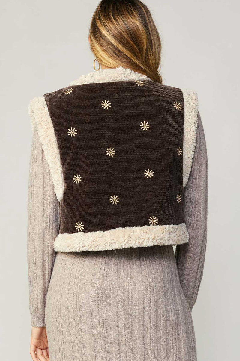 Dark Slate Gray Reversible Corduroy Vest Vest