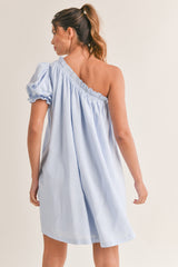 Light Gray Caitlin Puff Sleeve Dress Mini Dress