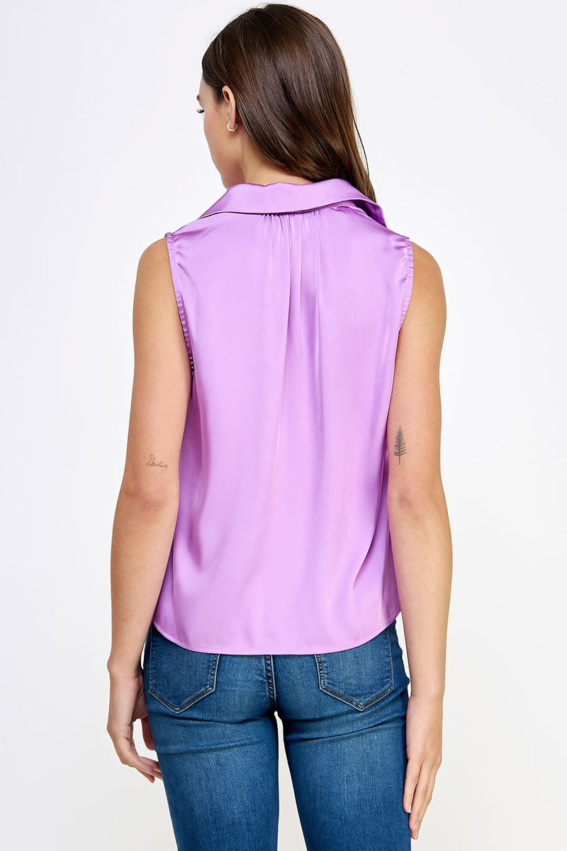 Lavender Bliss Satin Blouse Shirts & Tops