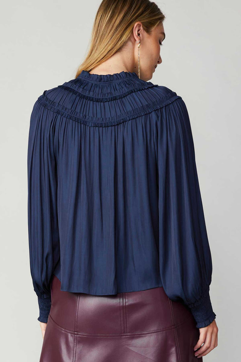 Light Gray Lauren Smocked Top Blouse