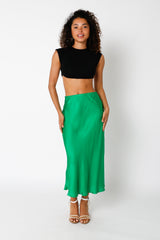 Lavender Darlene Satin Midi Skirt Midi Skirt