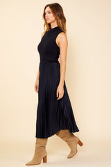 Bisque Carmen Pleated Midi Dress Midi Dress