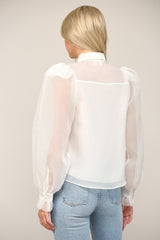 Light Gray Frilled Blouse Top