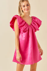 Wheat Dramatic Shoulder Mini Dress Mini Dress