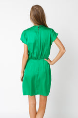 Dark Cyan Lexi Satin Dress Mini Dress