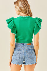 Sea Green Charlie Crop Top Top