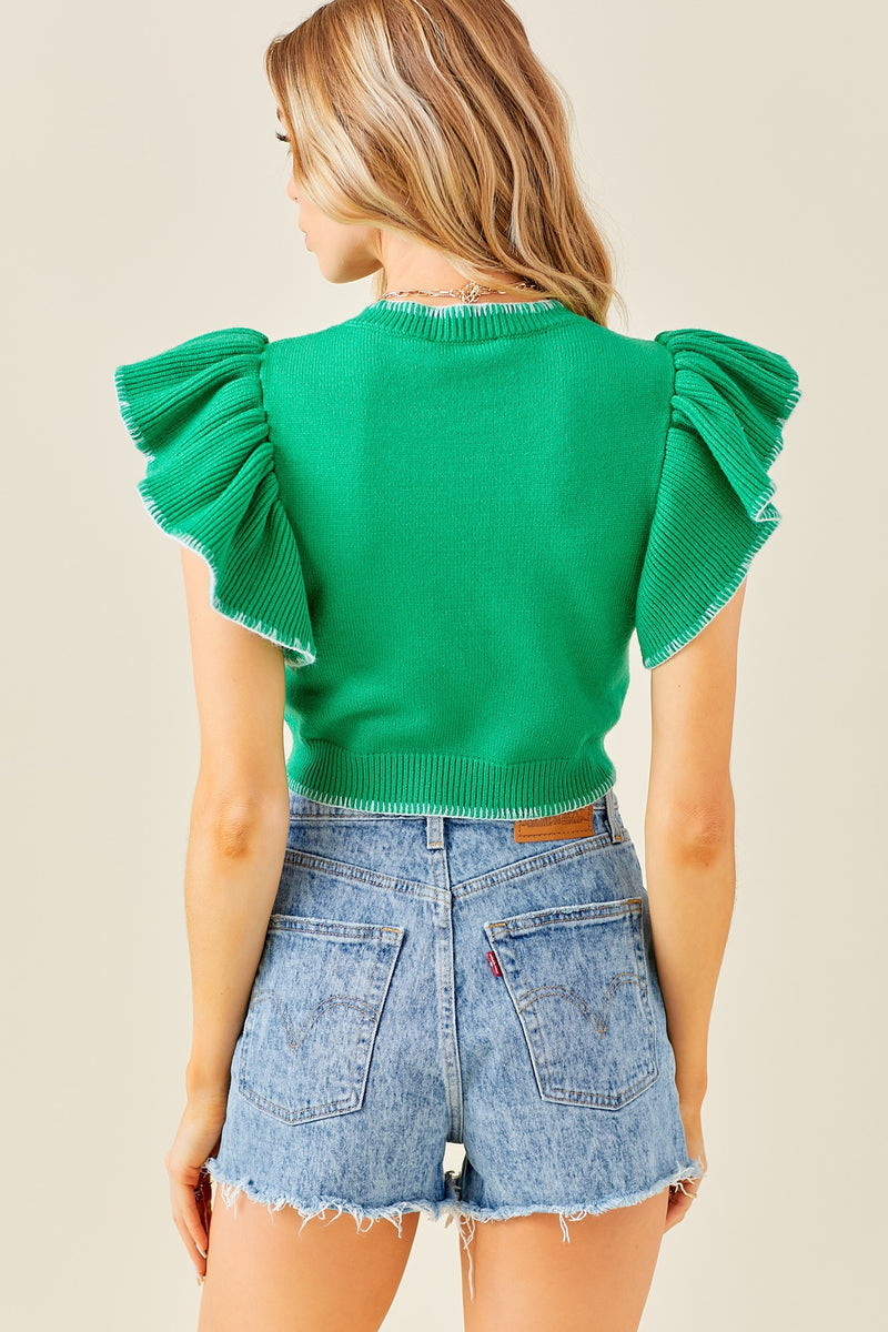 Sea Green Charlie Crop Top Top