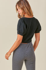 Dark Slate Gray Jamie Sweater Crop Top Top