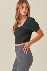 Light Gray Jamie Sweater Crop Top Top