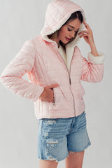 Gray Alaska Sherpa Fleece Lined Puffer Jacket Puffer Jacket