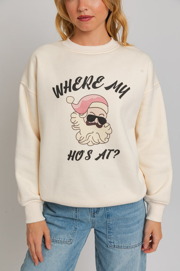 Gray Ho Ho's Santa Sweatshirt Christmas Sweatshirt