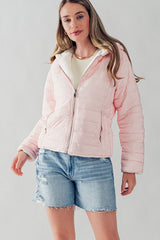 Gray Alaska Sherpa Fleece Lined Puffer Jacket Puffer Jacket