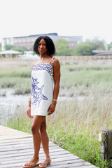 Gray Coast Stars Off-White Mini Dress Mini Dress