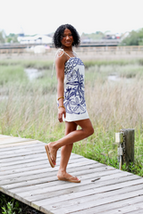 Light Gray Coast Stars Off-White Mini Dress Mini Dress