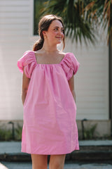 Rosy Brown Hope Poplin Dress Mini Dress