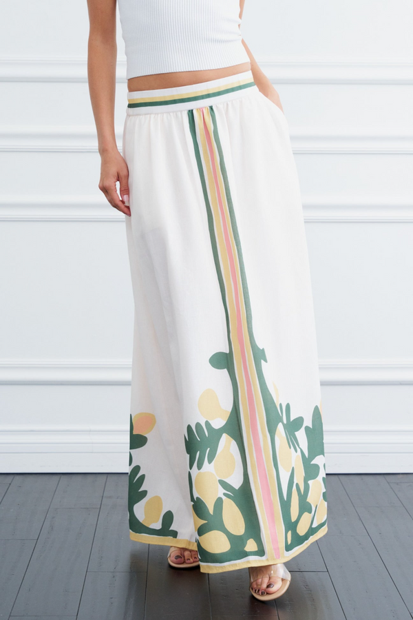 Ginevra Engineered Lemon Print Maxi