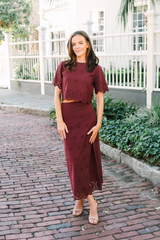 White Smoke Nova Blouse | Merlot Top