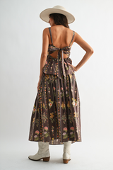 Lavender Autumn Romance Floral Midi Skirt Midi Skirt