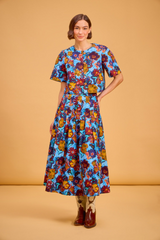 Tan Harrison Skirt in Marfa Bloom Midi Skirt