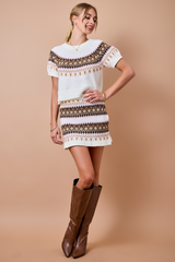 Tan Love At First Knit Jacquard Sweater Sweater
