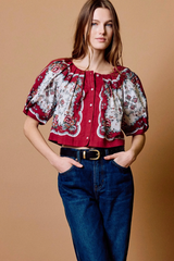 Rosy Brown Sylvia Top in Virelle Top