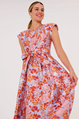 Lavender Olive Gown Coral Garden Jacquard Maxi Dress