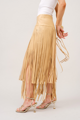 Antique White The Fringe Factor Maxi Skirt Maxi Skirt