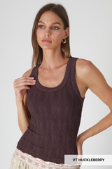 Light Gray Jesse Vintage Lace Tank Tank