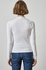 Light Gray Raglan Long Sleeve Mock Neck Shirt