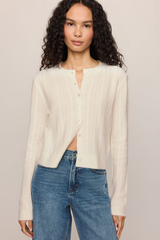 Light Gray Medina Cable Cardigan Cardigan