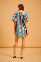 Tan Frannie Dress in Market Muse Mini Dress