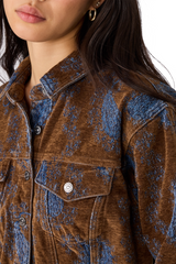 Dark Slate Gray Dove Jacket in Teal Paisley Jacket
