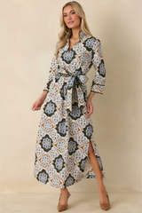 Light Gray Matilda Dress in Manor House Maxi Dress