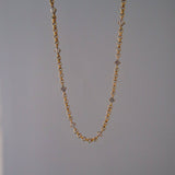 Light Slate Gray Stevie Chain Necklace | CZ Satellite Rollo Chain Necklace