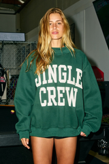 Black Jingle Crew Puff Print Mock Neck Pullover