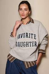 Gray The Embroidery Collegiate Sweatshirt Sweatshirt