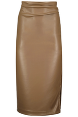Dim Gray Colette Side Ruched Midi Skirt Midi Skirt