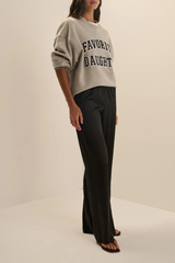 Gray The Embroidery Collegiate Sweatshirt Sweatshirt