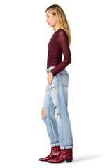 White Smoke Sandy Knit Top Top