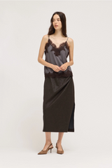 Lavender Satin & Lace Slip Tank Tank
