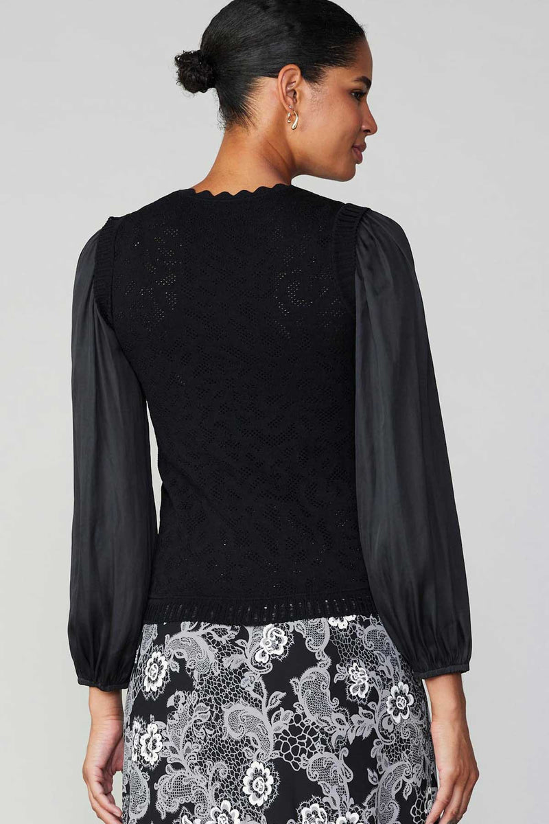 Light Gray Sophia Textured Knit Blouse Shirt