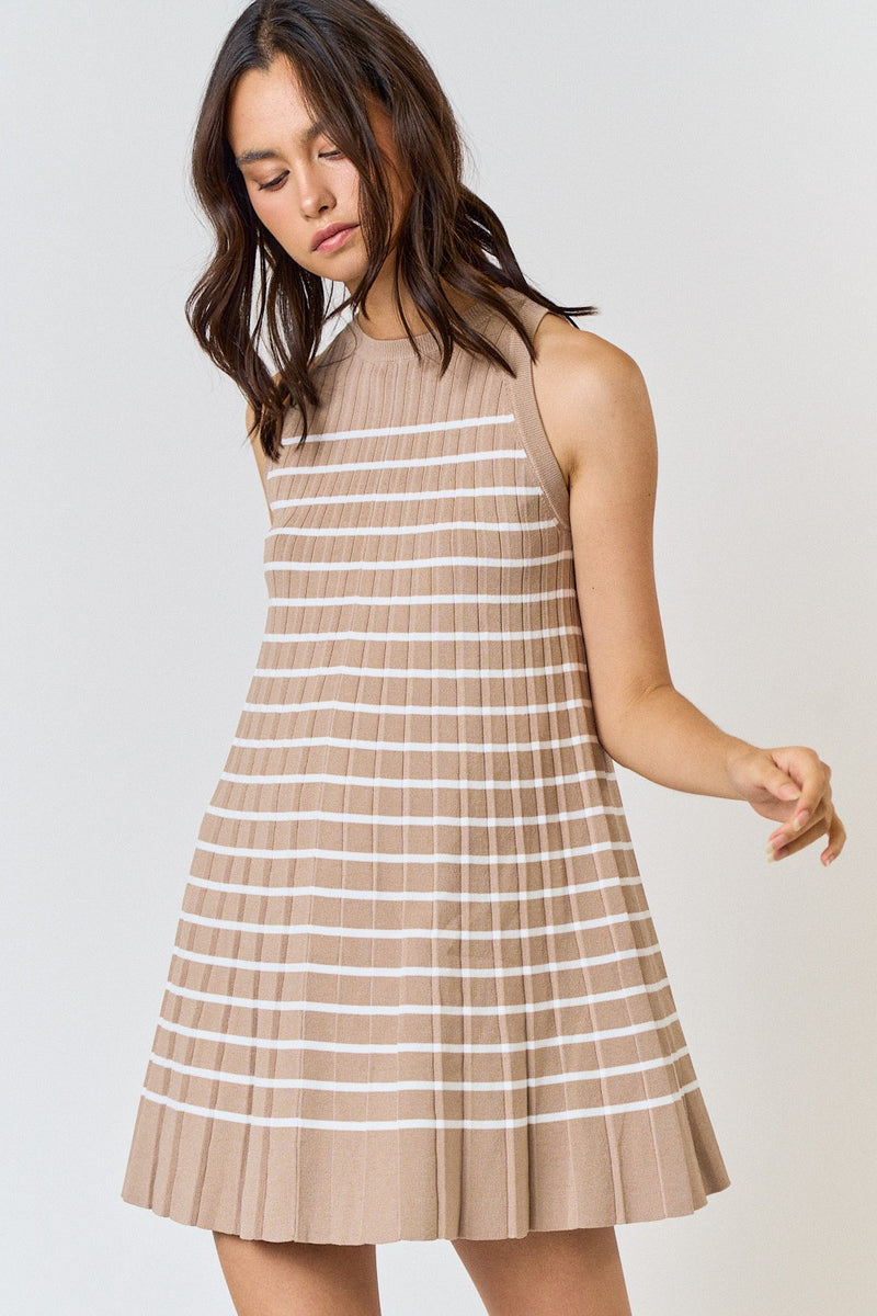 Light Gray Kendrick Sleeveless Sweater Mini Dress Mini Dress