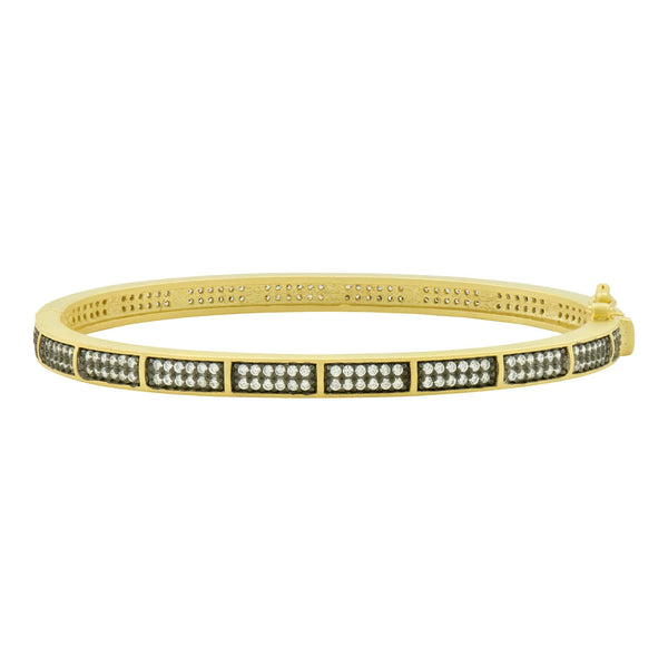 Tan Reimagined Pavé Hinge Bangle Bracelet
