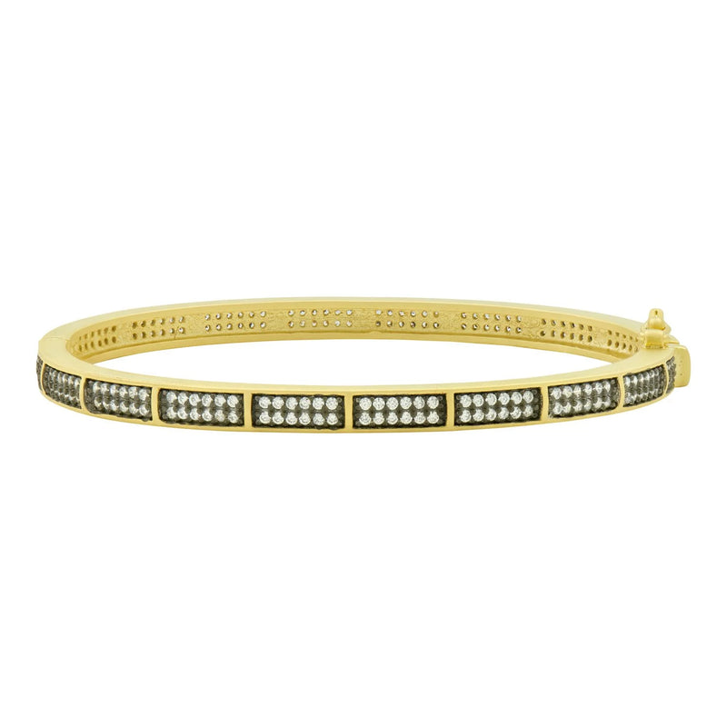 Tan Reimagined Pavé Hinge Bangle Bracelet