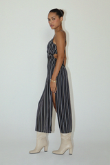 Gray Walk The Line Pinstripe Maxi Dress Maxi Dress