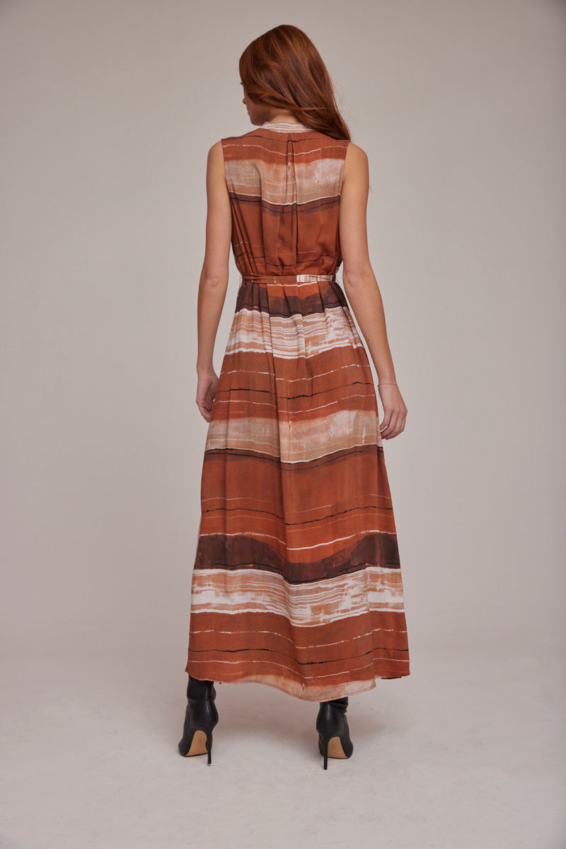 Dark Gray Autumn Pleated Maxi Dress Maxi Dress